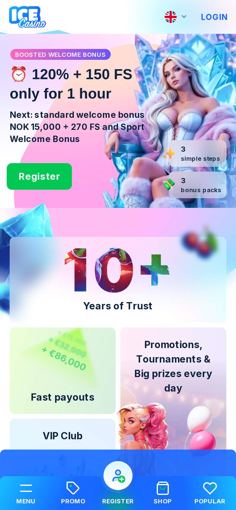 Ice Casino — forside