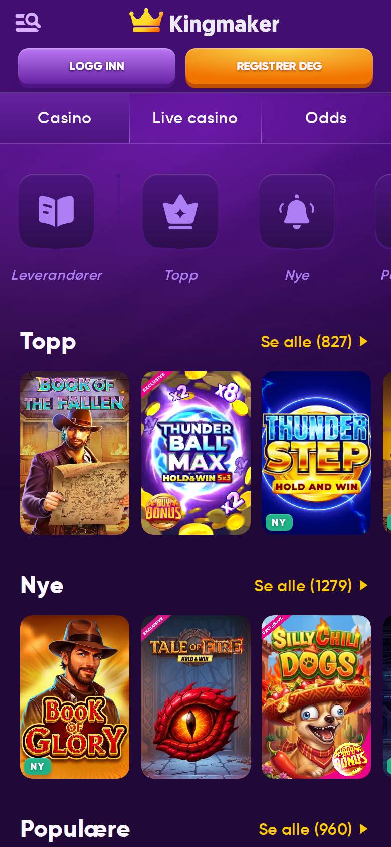 Kingmaker Casino — spillobby