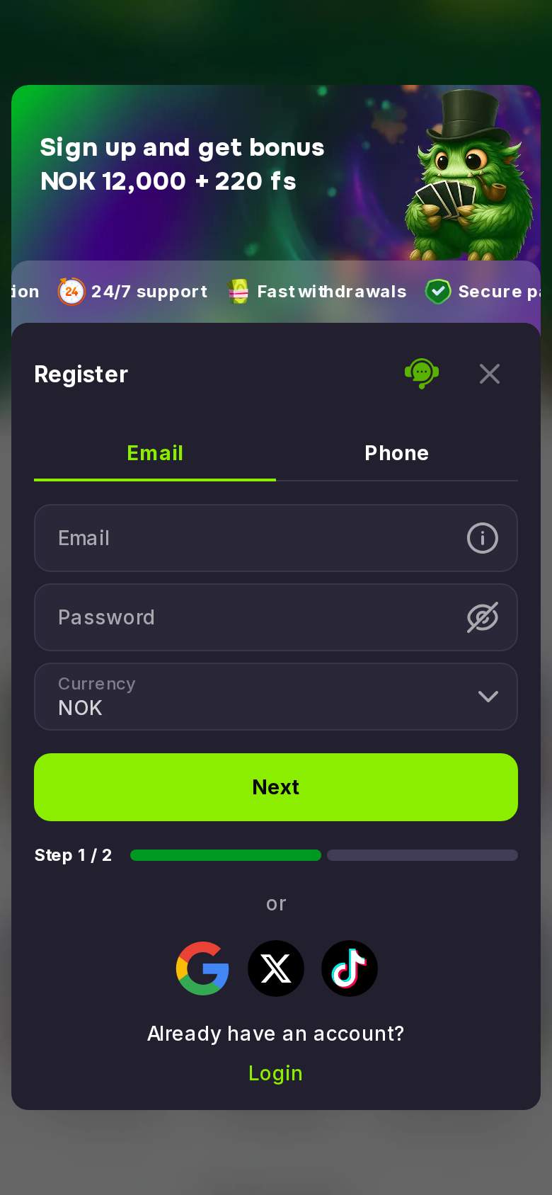 Verde — registrering