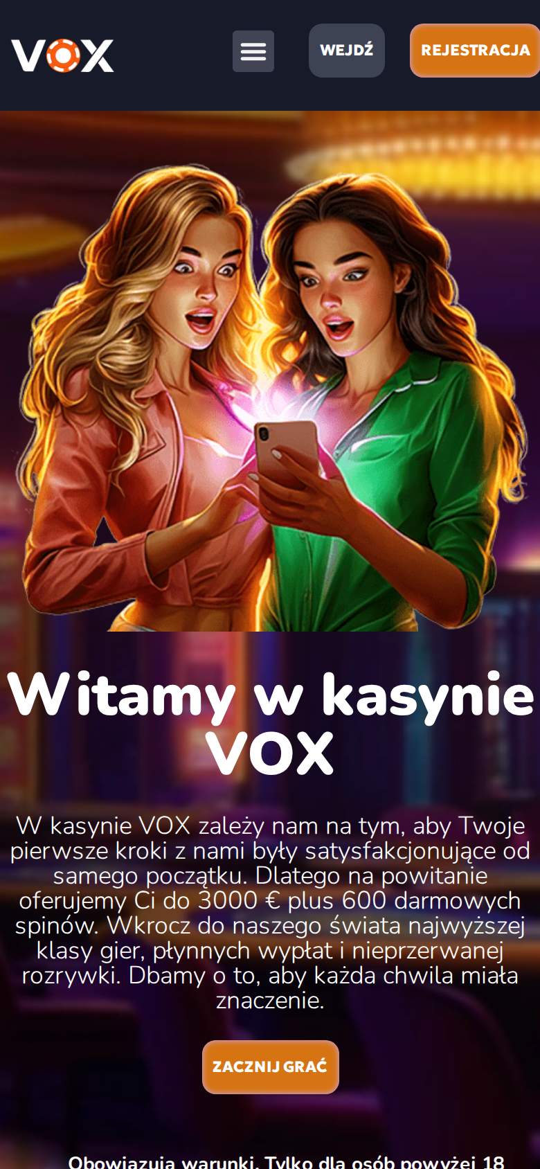 Vox Casino — forside