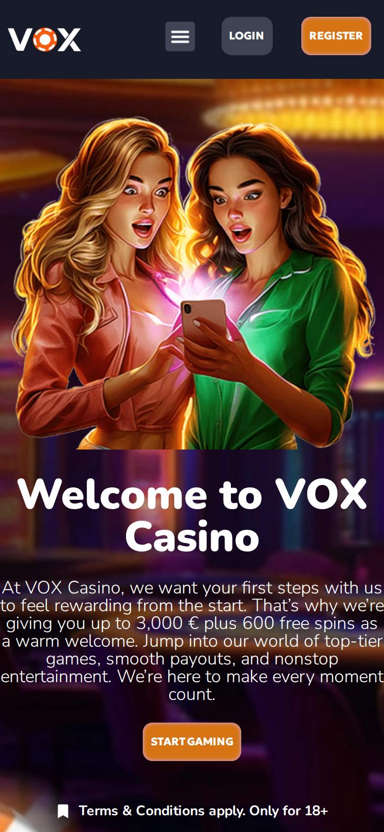 Vox Casino — tilbudsside