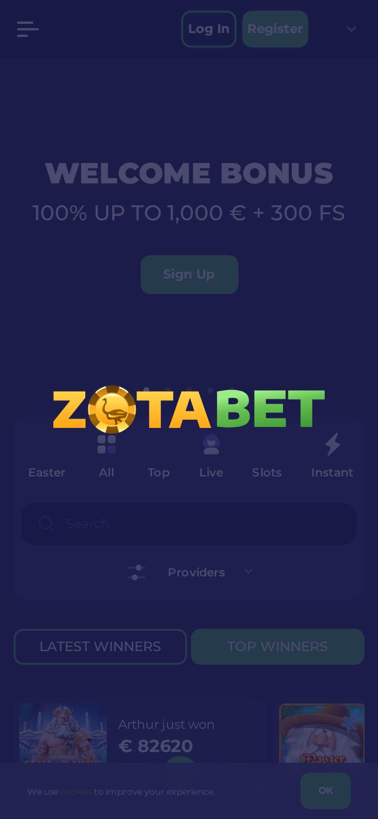 Zotabet — forside